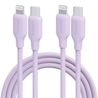 Macaron Pink 27W PD Fast Charging Cable USB C to Lightning Silicone Data Cable Soft Flexible for iPhone 14 13 12 11