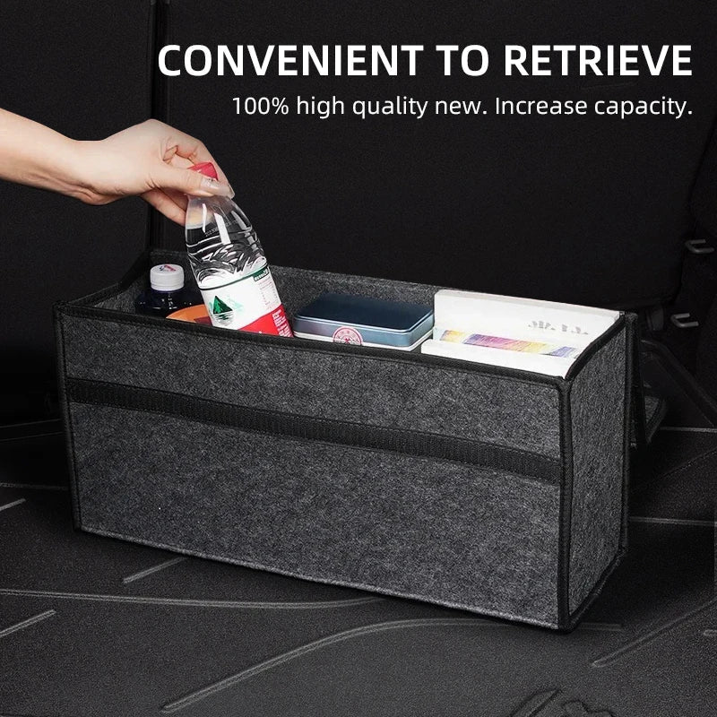 Car interior sticker Car Trunk Storage Box Foldable Felt Organizer Stowing Tidying Box For Toyota Corolla Camry rav4 Yaris hilux