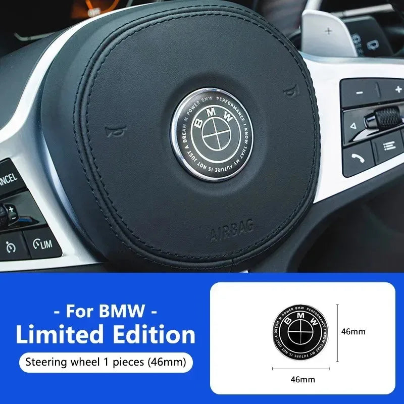 1/4/7pcs 81 72 46 56 68mm Car Front Rear Logo Wheel Hub Center Cover Steering Wheel Center Stickers For BMW X1 X3 X5 X6 E46 E90