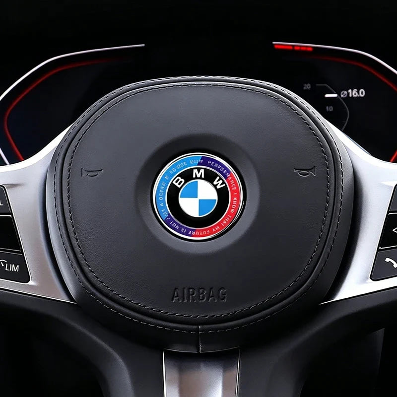 Auto Steering Wheel Center Aluminum Alloy Badge Logo Sticker Accessories For BMW G80 G06 G07 G42 G14 G15 G16 F82 F20 F21 F83 M2