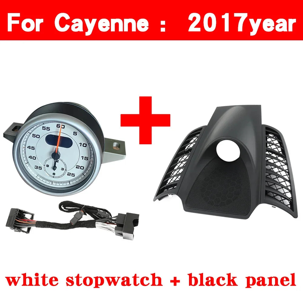 Car Stopwatch Panel Cover For Porsche Cayenne 958 chrono watch Interior Center Dashboard Clock Compass Modification Accessories