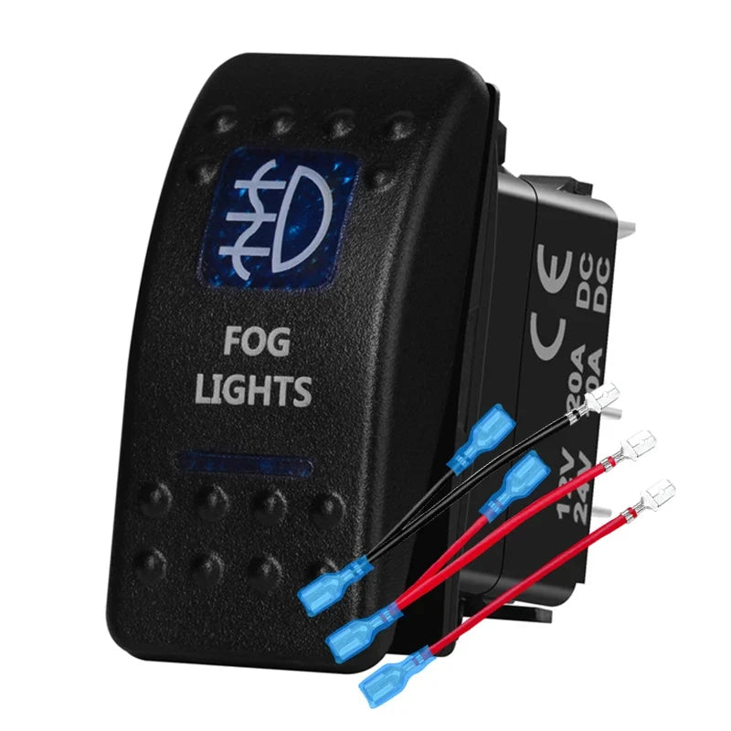 12v/24v Blue Led Light 5 Pin On Off SPST Rocker Switch 7 Pin On Off On ARB Carling Style Car Boat Waterproof Push Switch