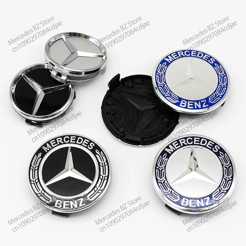 4pcs 56mm 75mm Car Wheel Center Hub Caps Cover Auto Accessories Mercedes Benz Amg C180 C200 C260 W108 W124 W126 W140 W168 W176