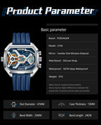 POEDAGAR Top Luxury Men Clock LED Calendar Week Luminous Man Wristwatch Electronic Rectangle Silicone Strap Quartz Men's Watches