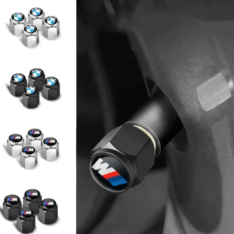 4Pcs Metal Tire Valve Stem Caps Fit BMW X Series M Series Car Accessories