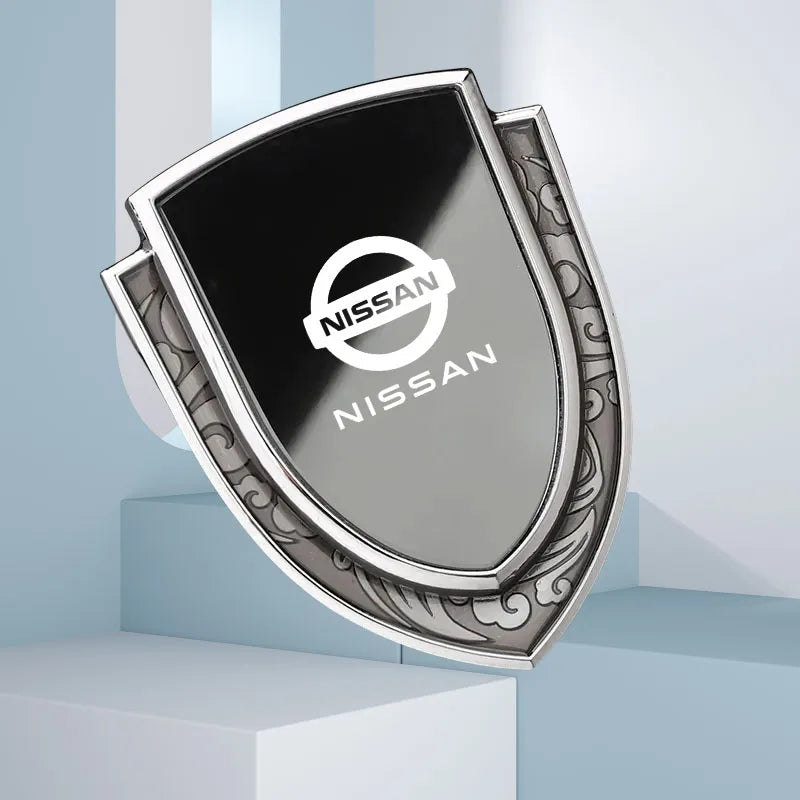 Car Metal Shield Emblem Car Side Fender Body Trunk Badge Sticker for Nissan Qashqai Juke Micra X-Trail Sentra Patrol Accessories