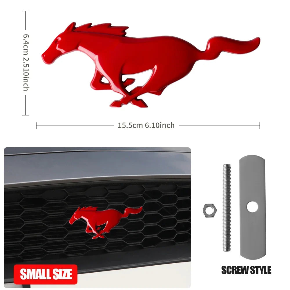 3D Metal Car Front Grille Emblem Logo Rear Trunk Badge Sticker For Ford Mustang Fiesta Focus Ranger Smax Kuga Mondeo Accessories