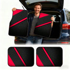2pcs/4pcs Black and Red Cool Printed Car Floor Mats Suitable for Trucks, Sedans, SUVs, and Other Vehicle Models