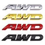 3D Metal Car Letters AWD Logo Emblem Sticker Fender Trunk Badge Accessories For Honda Civic CRV Subaru Mazda Toyota RAV4 Kia
