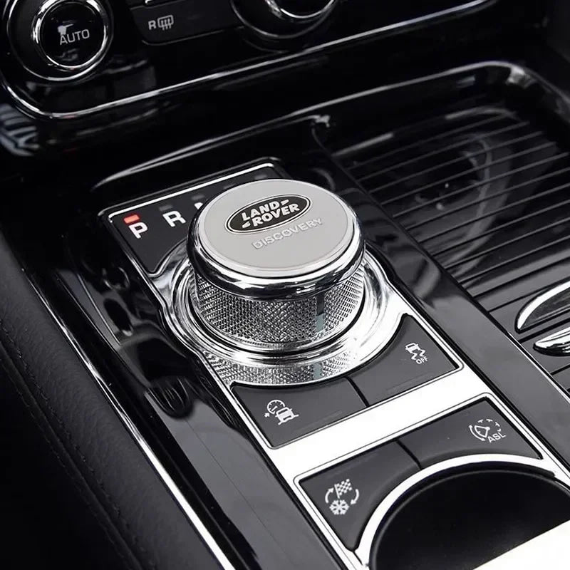 Shift Knob Decoration Metal Cover Car Console Button Sticker For Land Rover Discovery 2 3 4 Range Rover Freelander SV SVR Velar