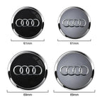For Audi A8 A5 A6 C5 C6 C7 A7 A1 A3 A4 B5 Q3 Q5 Q7 TT 4pcs 60mm 61mm 68mm 69mm Car Wheel Hub Center Caps Rim Cover Accessories