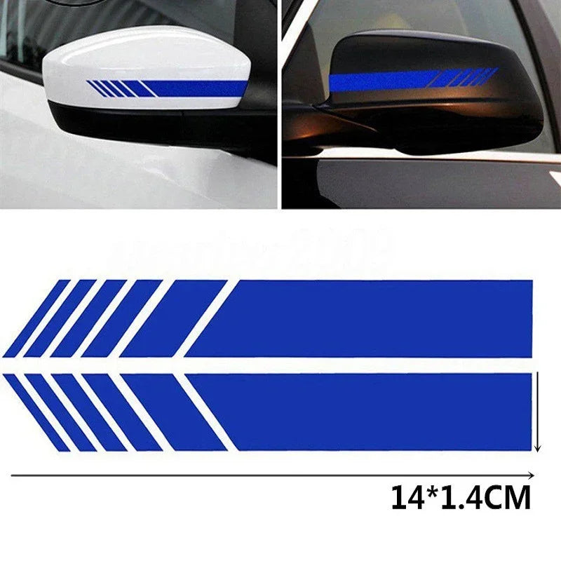 Pegatinas de rayas para espejo retrovisor de coche, calcomanías de vinilo reflectantes, decoración de moda, pegatina impermeable, accesorios exteriores