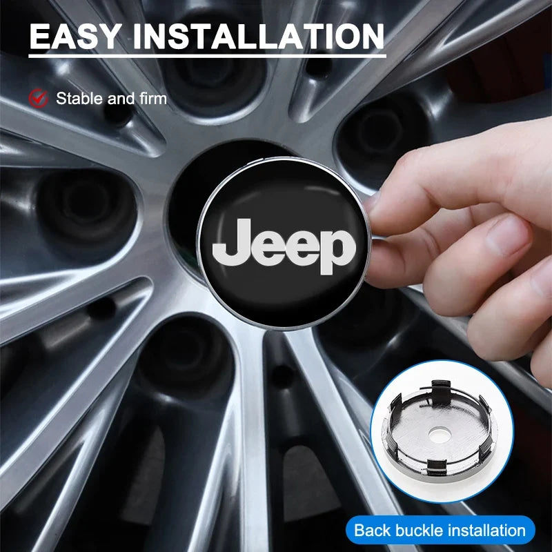 4Pcs 56/60mm Car Wheel Center Hub Cap Car Accessorie for JEEP Wrangler Grand Cherokee JK TJ Compass Renegade Patriot Trail Hawk