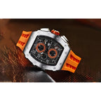 TSAR BOMBA Watch for Men Luxury Brand Tonneau Design Waterproof Clock Stainless Steel Wristwatch Fashion Rectangle Mens Watch