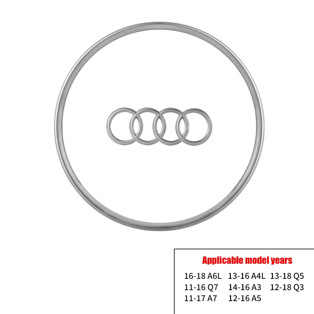 Car Logo Steering Wheel Frame Trim Replacement Cover For AUDI A6L 2016-2018  Q5 Q3 2013-2018 Q7 A7 2011-2016 A3 A4L A5 2014-2016