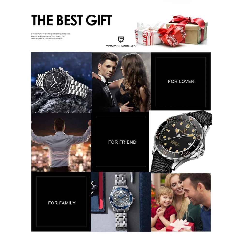 PAGANI DESIGN Men's Watches 2026 Luxury Mechanical Wristwatches Automatic Watch For Men AR Sapphire Ceramic Bezel Luminous Clock