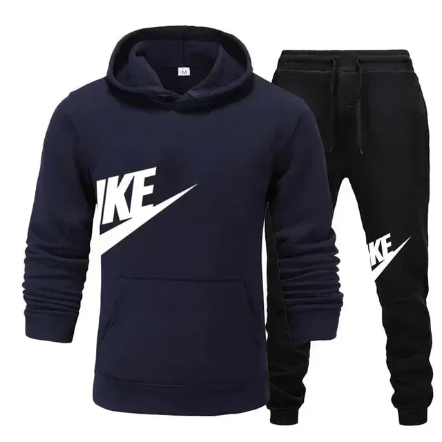Men's casual sports suit, fashion new men's and women's sports hoodie + pants 2 sets, autumn and winter warm sportswear suit