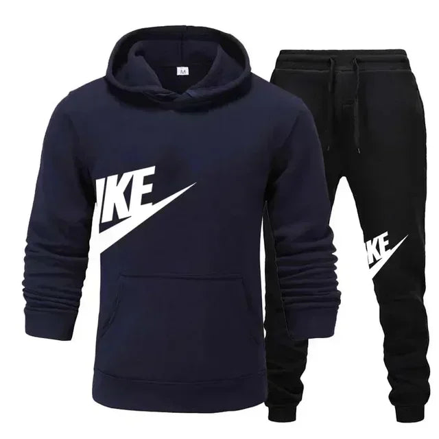 Men's casual sports suit, fashion new men's and women's sports hoodie + pants 2 sets, autumn and winter warm sportswear suit