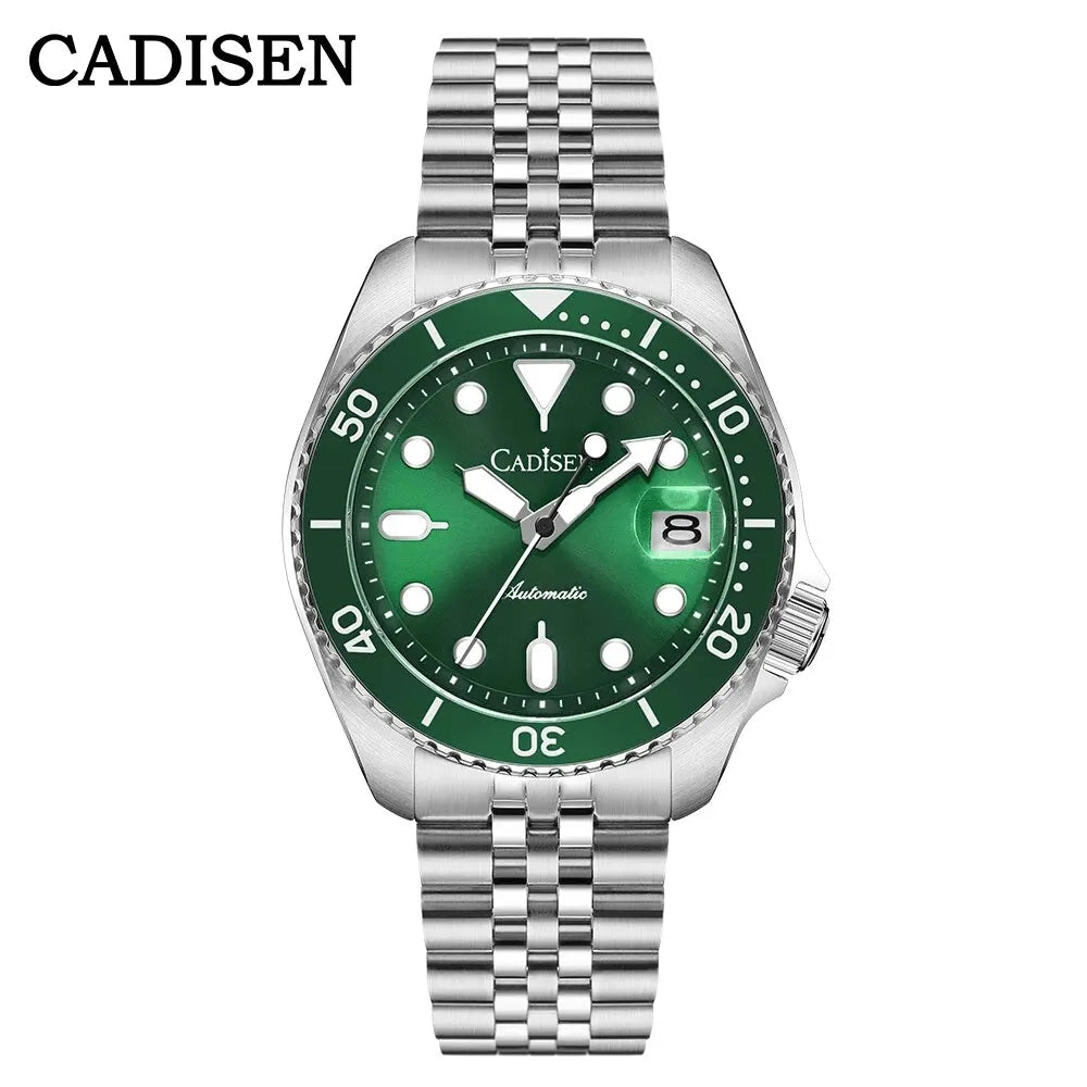 CADISEN New Luminous Men Mechanical Wristwatches Ceramic Bezel Sapphire Glass Automatic Watch Men Relogio Masculino