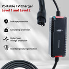Portable Electric Vehicle Charger 16A 110V Level 1&2 20FT NEMA 6-20 J1772