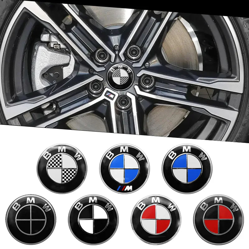 4Pc 56mm 60mm 65mm Car Wheel Center Hub Cap Rim Cover Stickers For BMW E36 E39 E46 E60 E90 E90 F01 F10 F30 G01 G20 G21 G30 G11 M