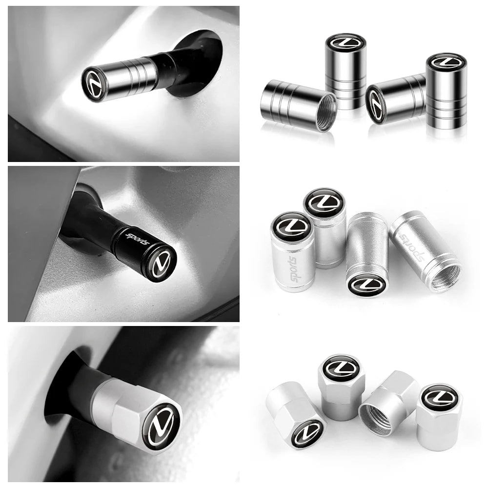 4Pcs Car Wheel Tire Air Valve Caps Stem Covers Exterior Accessories For Lexus LS LC IS350 ES300h ES300 IS250 IS220d NX350h RX LX
