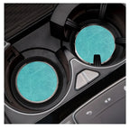 2Pcs Leather Car Coaster Anti-slip Mat Cup Holder Pad For BMW X1 X2 X3 X4 X5 X6 X7 1 3 5 6 7 Series E60 E90 E70 G20 G30 G7