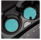 2Pcs Leather Car Coaster Anti-slip Mat Cup Holder Pad For BMW X1 X2 X3 X4 X5 X6 X7 1 3 5 6 7 Series E60 E90 E70 G20 G30 G7