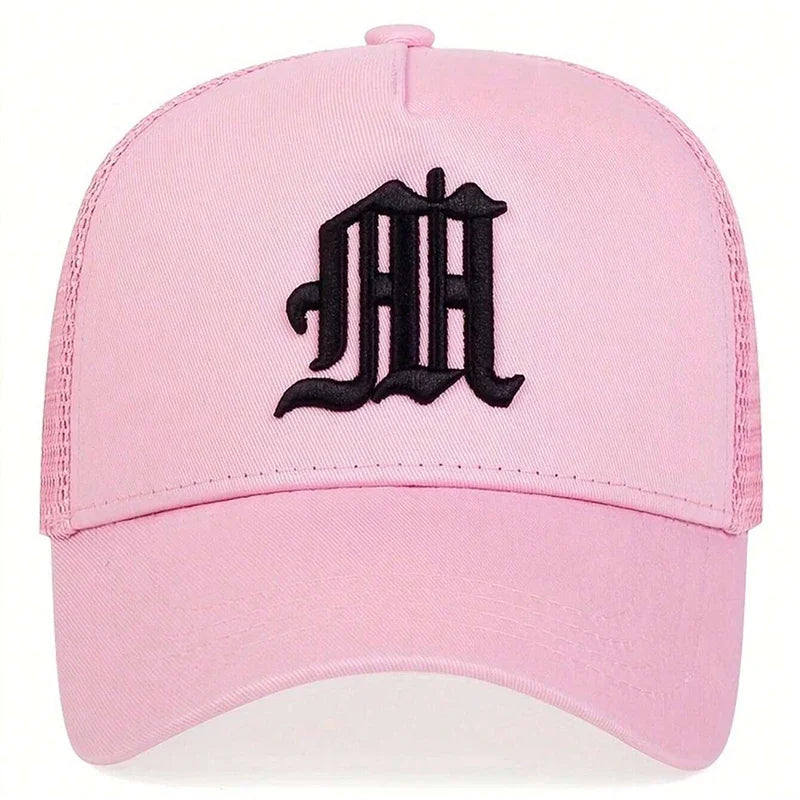 Unisex Personality Letter Embroidery Baseball Net Caps Spring Summer Outdoor Fishing Hat Adjustable Casual Hats Sunscreen Hat
