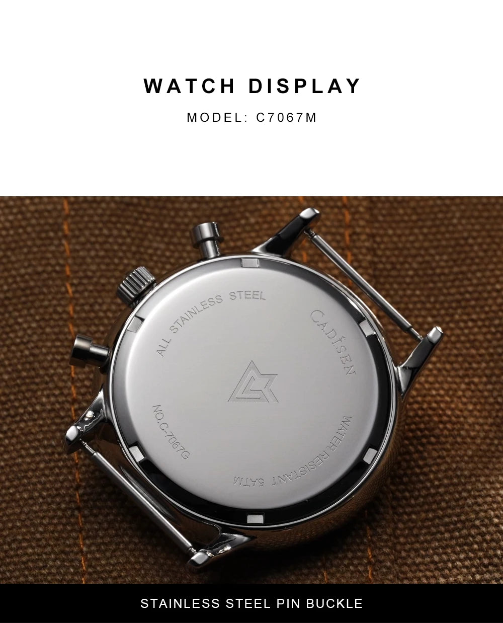 CADISEN New Chronograph Men's Quartz Watch Top Luxury Watches For Men MIYOTA 0S10 AR Mirror Waterproof Canvas Men's Wristwatch