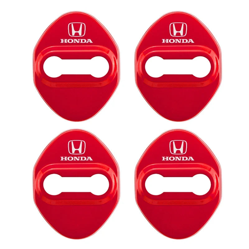 Stickers 4Pcs Car Door Lock Cover Stainless Steel Protector Cap For Honda Odyssey Spirior CR-V Civic HR-V City Accord