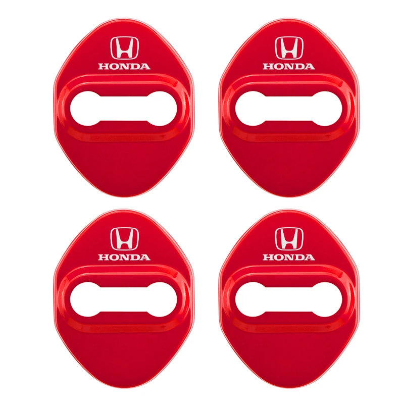 Stickers 4Pcs Car Door Lock Cover Stainless Steel Protector Cap For Honda Odyssey Spirior CR-V Civic HR-V City Accord