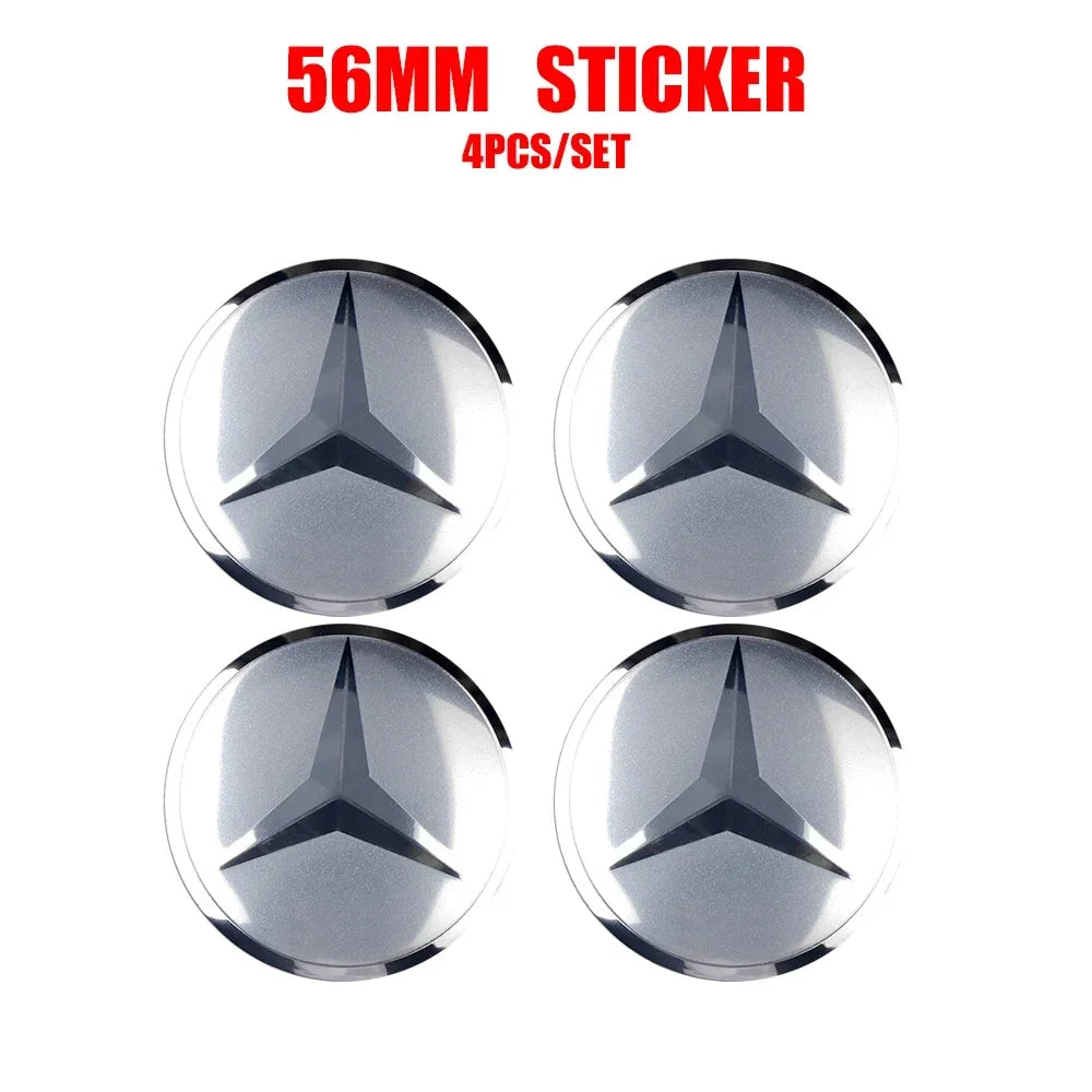 56/60/65mm Car Wheel Center Cover Hub Cap Resin Badge Emblem sticker Decal styling auto Accessories Mercedes Benz AMG  C260 C300
