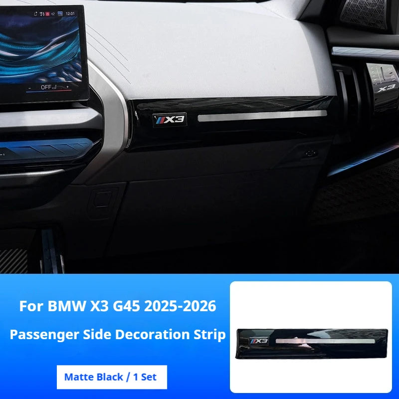 For BMW X3 G45 2025-2026 LHD ABS carbon fiber material Passenger side center console trim car center console, glove box panel