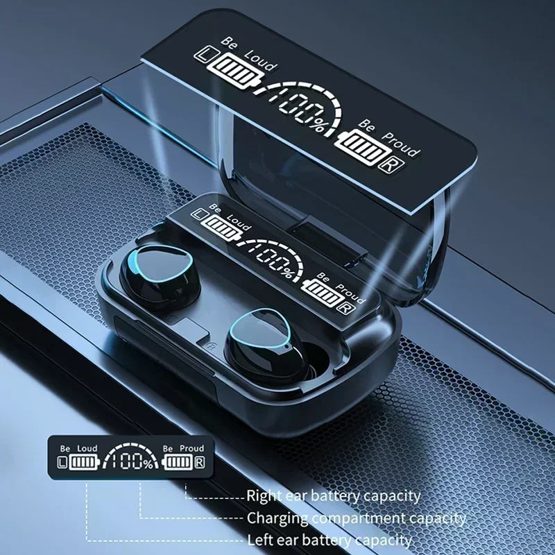 Wireless Earphones 9D Stereo - 3500mAh Charging Box Sports Waterproof TWS Bluetooth Headphones with Microphone