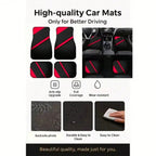 2pcs/4pcs Black and Red Cool Printed Car Floor Mats Suitable for Trucks, Sedans, SUVs, and Other Vehicle Models
