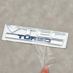 3D ABS Chrome Black Letters VTEC TURBO Logo Badge Emblem Car Rear Trunk Sticker for Honda Civic Accord CRV Auto Accessories