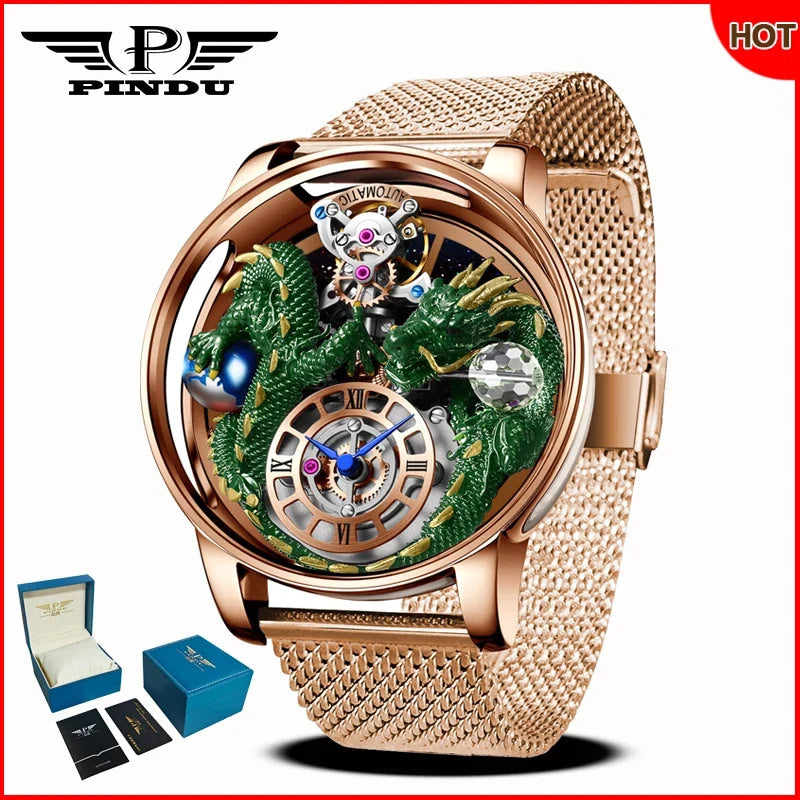 PINDU Design 2025 NEW Men Watch Diamond TourbillionTop Brand Luxury Astronomia Quartz Watch Men sapphire glass waterproof Watch
