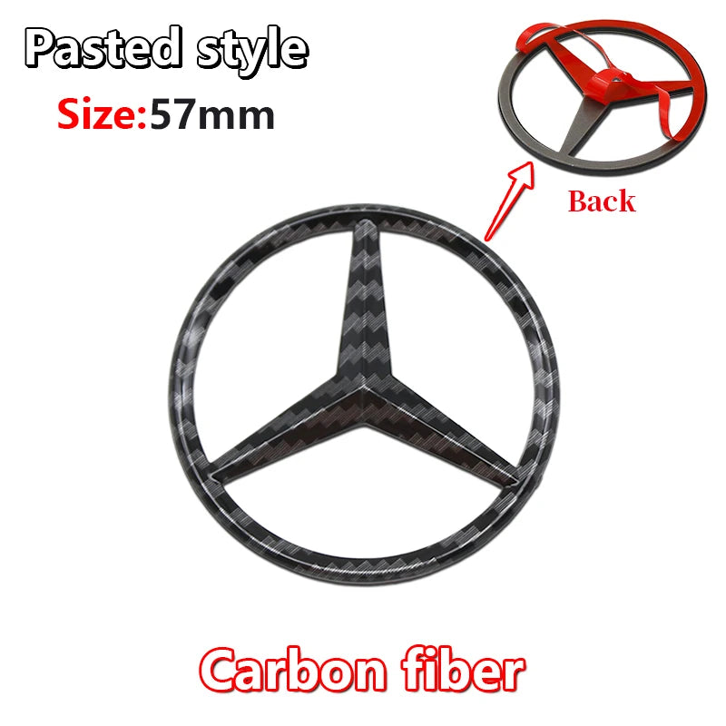 52mm 57mm Pins Sticker Car Steering Wheel Emblem Badge For Mercedes C E S Class CLA CLS W212 W205 W204 Styling Accessories Trim