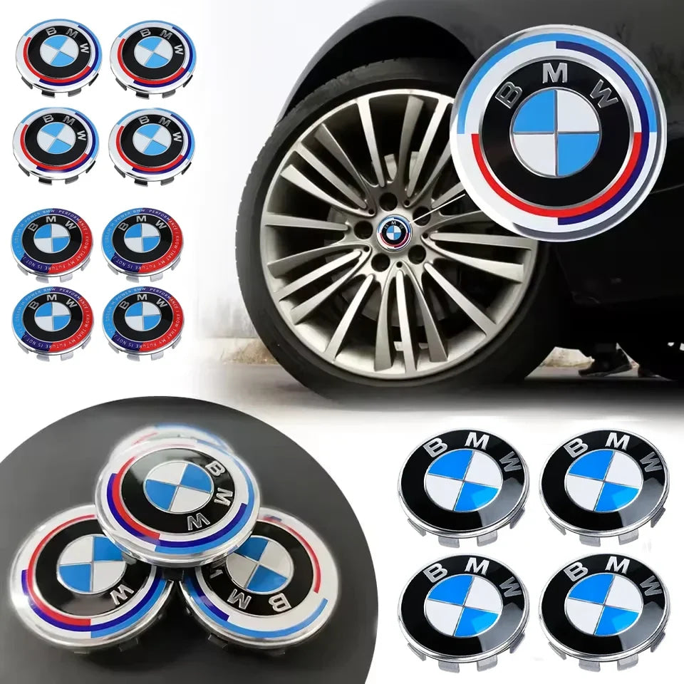 4Pcs 56/68mm Wheel Center Caps Emblem Badge For BMW 50th Anniversary E90 E60 F10 F20 G20 G30 E53 E85 E70 E84 F48 1/3/5/7 Series