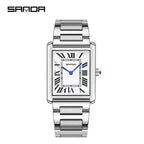 SANDA 9031/1108 Resistant Leather Strap Square Dial Waterproof Sport Casual Women Men Quartz Watches Reloj Luxury Couple Watch