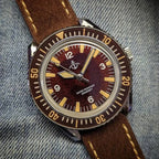 Hruodland F025 Retro Sport Men Watch HZ2565 Automatic Mechanical Stainless Steel Leather Strap Diving  reloj hombre watch for me