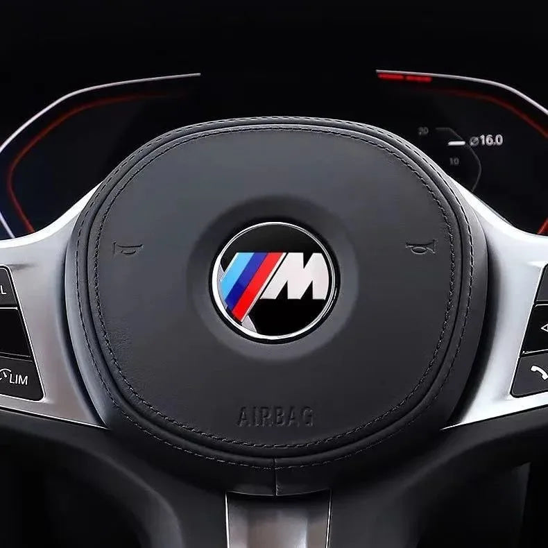 4.5cm Car Steering Wheel Center Emblem Sticker Badge For BMW 50th M E46 E90 E87 F30 F20 F10 G20 G30 X1 X3 X5 Interior Logo Decal