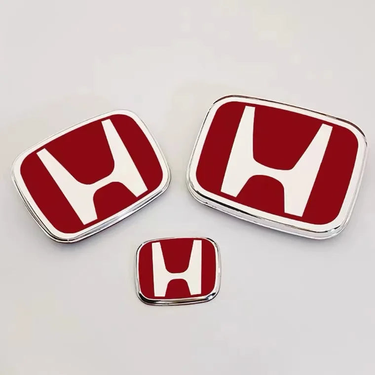 For Honda Civic Accord City H-Sticker Interior Modification CRV Jade Fit Acrylic Car Steering Wheel Emblem Odyssey Hybrid