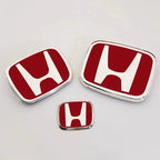 For Honda Civic Accord City H-Sticker Interior Modification CRV Jade Fit Acrylic Car Steering Wheel Emblem Odyssey Hybrid