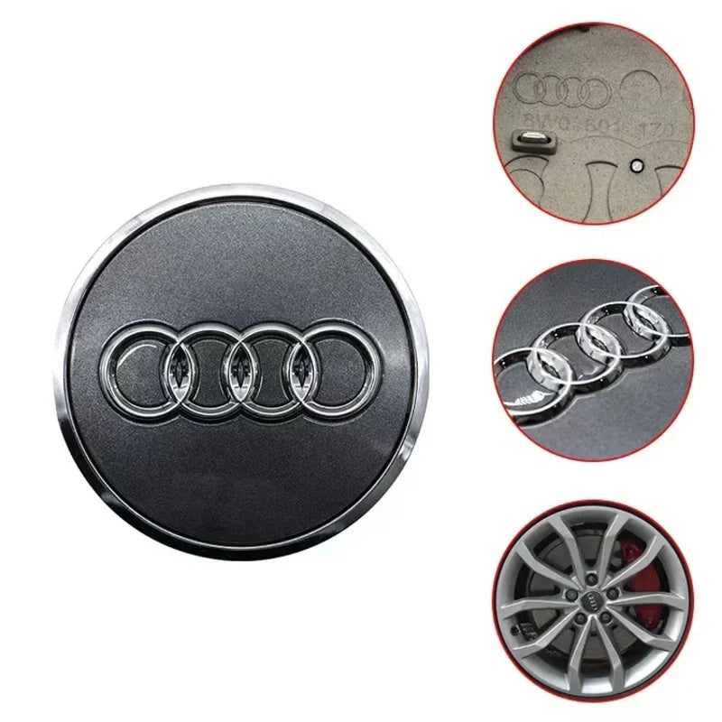 4pcs AUDI 60/61/68/69/77MM/135MM Car Wheel Center Hup Cap Cover for A6L A7 A8 A3 A4 A5 A6 S3 S4 Q3 Q5 Q5L Q7 RS3 RS4 RS5 RS6 TT