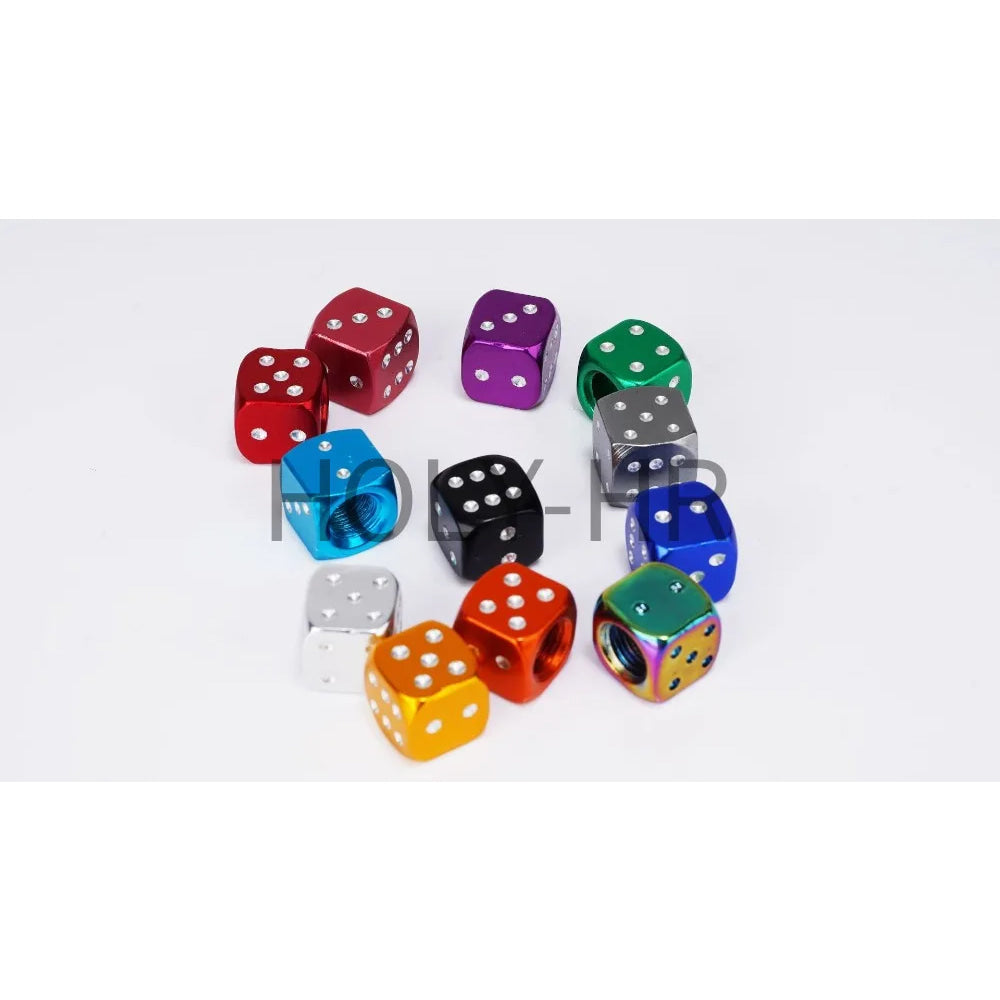 Aluminum Dice Tire Valve Caps Dustproof Car Truck Motocycle Bike Dice Wheel Stem Tyre Tire Wheel Stem Air Valve Dust Cap Cover