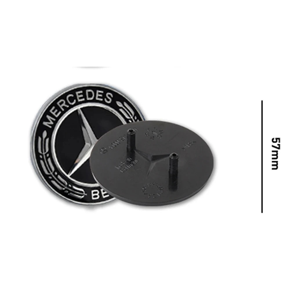 57mm Front Hood Emblem Cover Decor Refit Accessories Key Ring For Mercedes Benz W209 W210 W211 W212 W176 W203 W204 W205