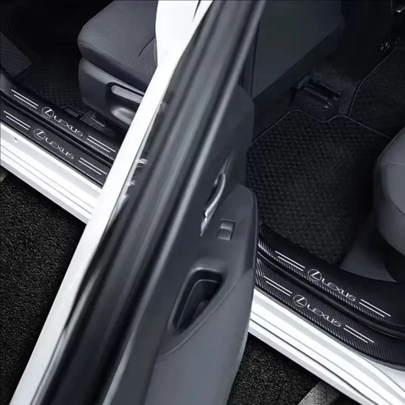 1/4/5Pcs Carbon fiber automotive parts car threshold stickers For Lexus F SPORT IS250 IS200 CT200h GS300 LS430 RX450h ERX400h