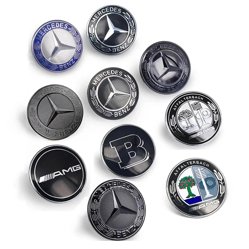1PC 56mm Car Hood Emblem Badge Bonnet Emblem Cover For Mercedes Benz Brabus AMG W124 W163 W202 W203 W204 W210 W211 W205 Sticker
